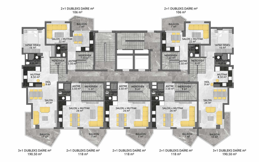 White Sail Residence im Zentrum von Mahmutlar