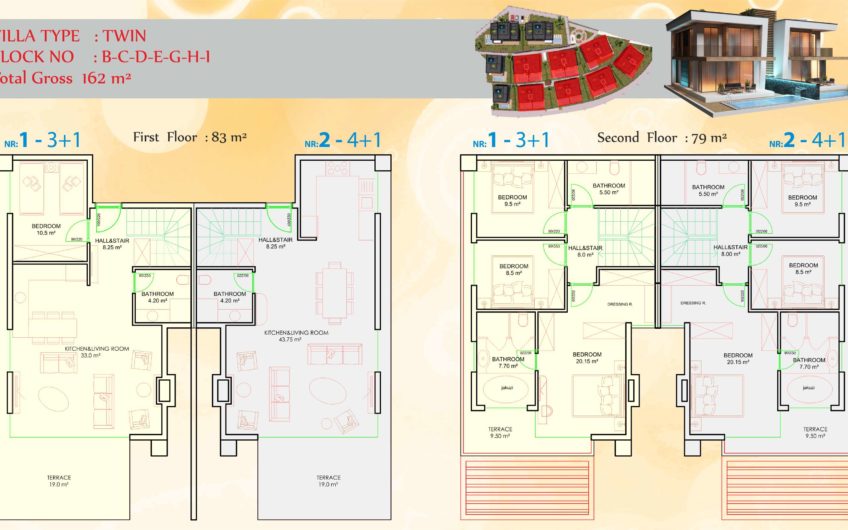 Alanya Konaklı’da deniz kenarında yeni villalar