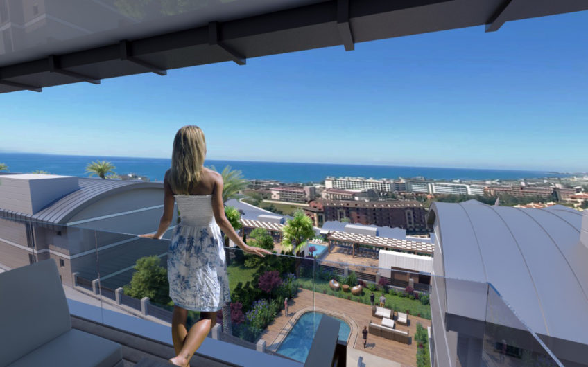 Rummelige lejligheder med havudsigt i et boligkompleks med stort grønt område