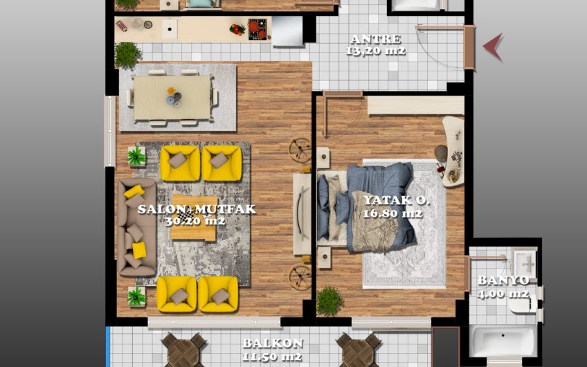 Rummelige lejligheder med havudsigt i et boligkompleks med stort grønt område