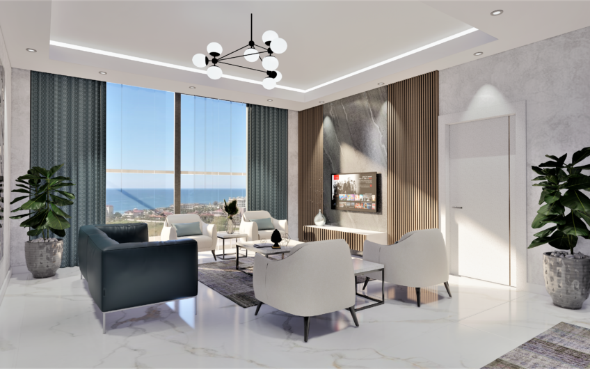 Rummelige lejligheder med havudsigt i et boligkompleks med stort grønt område