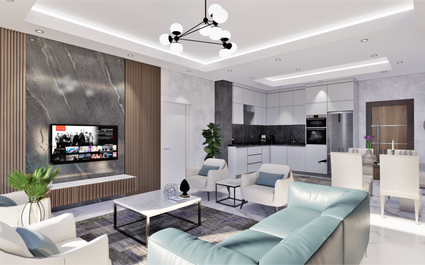 Rummelige lejligheder med havudsigt i et boligkompleks med stort grønt område