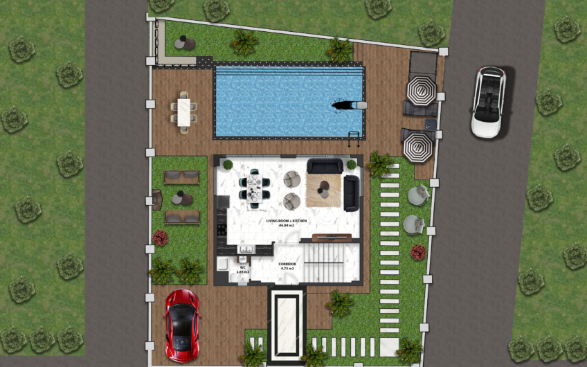 Lyxig villa med havsutsikt, i Kargicak-området bland pinjeträd och omgiven av berg!