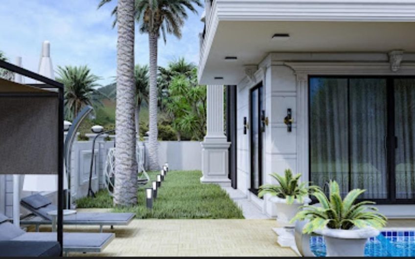 Lyxig villa med havsutsikt, i Kargicak-området bland pinjeträd och omgiven av berg!