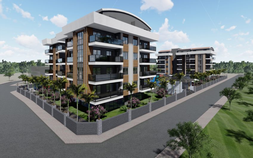 Oba semtinde altyapılı site içinde daireler