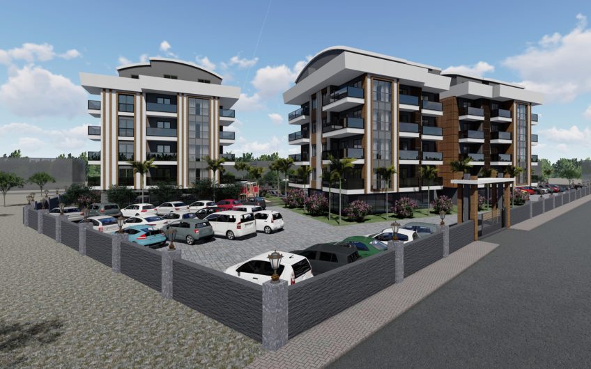 Oba semtinde altyapılı site içinde daireler