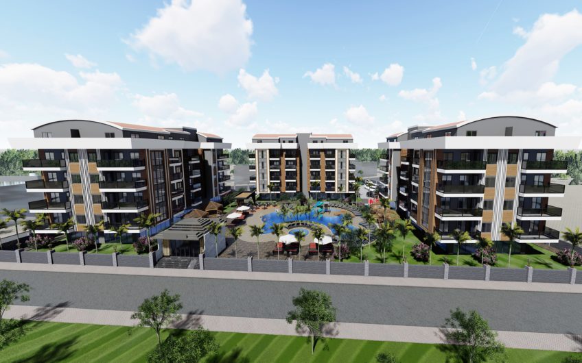 Oba semtinde altyapılı site içinde daireler