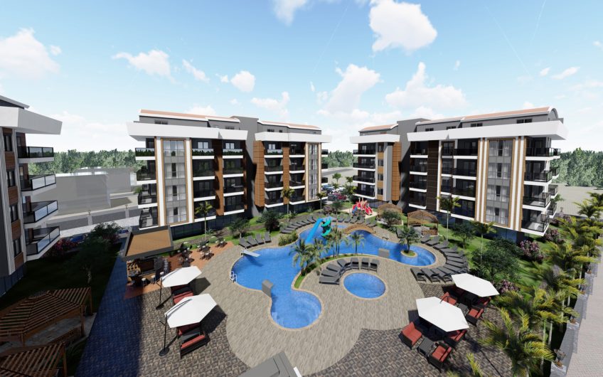 Oba semtinde altyapılı site içinde daireler