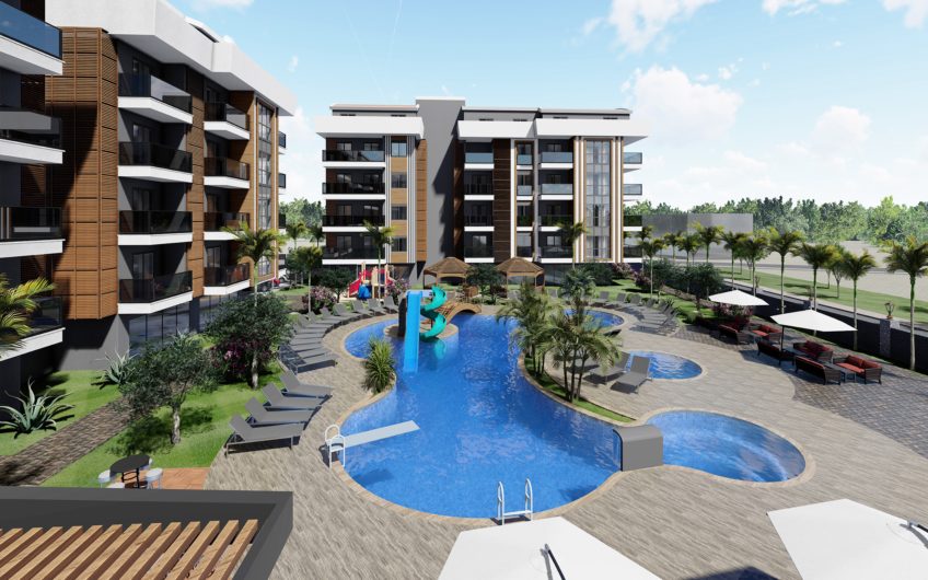 Oba semtinde altyapılı site içinde daireler