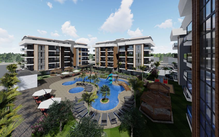 Oba semtinde altyapılı site içinde daireler